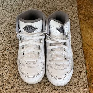 Jordan Kids White and Gray High-Top Sneakers